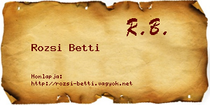Rozsi Betti névjegykártya